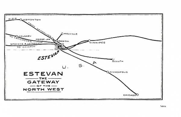 Page 7- Map of Railroads connecting thru Estevan area